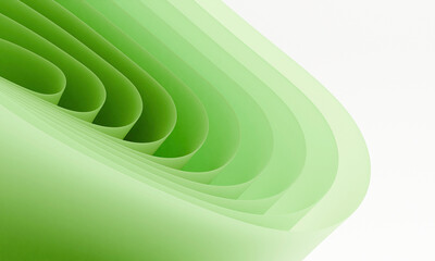 Poster - Abstract Green Gradient Background with Curved Layers for Minimalist Design