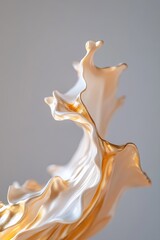 Poster - A stunning representation of a figure crafted from molten gold, gracefully blending into flowing waves of light