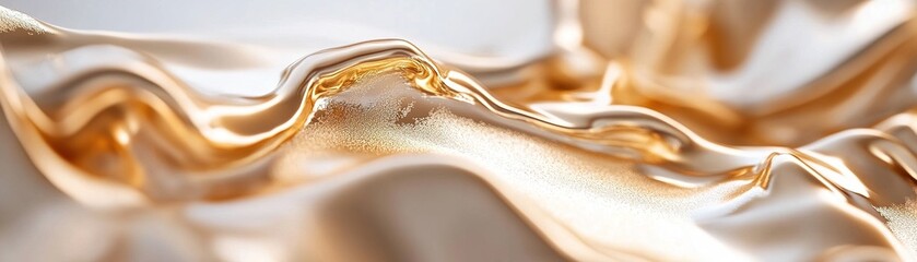Poster - A captivating abstract figure composed of molten gold flows gracefully, transforming into radiant waves of light that symbolize clarity and personal evolution. The luminosity enhances its elegance