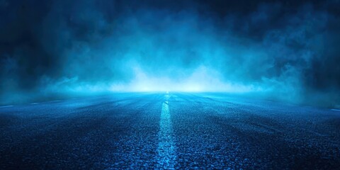 Wall Mural - Blue sky with a road in the middle
