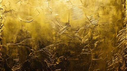 Leinwandbilder - Luxurious golden abstract grunge metallic texture background with cracked and distressed pattern  Vintage rustic and ornate metallic surface design  Radiant shimmering