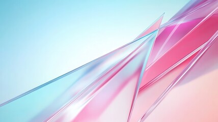 Poster - Pink and blue gradient abstract background with diagonal shapes and light effects creating a dynamic and modern composition geometric lines holographic