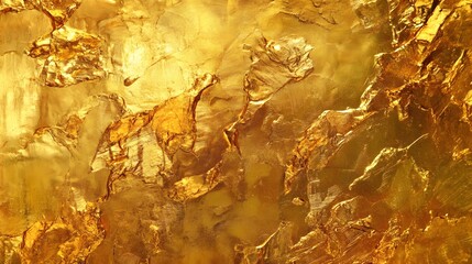 Leinwandbilder - Mesmerizing golden metallic texture abstract shiny decorative background render  Luxurious glamorous and opulent design with a warm earthy and vintage feel  Featuring a dynamic fluid