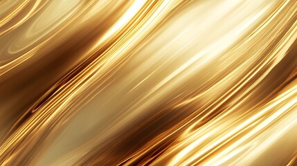 Aufkleber - Mesmerizing shimmering golden curves of light and motion flow across a glowing ethereal and captivating abstract background creating a sense of dynamic elegance and luxurious premium allure