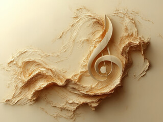 Poster - music note on textured background with ample space