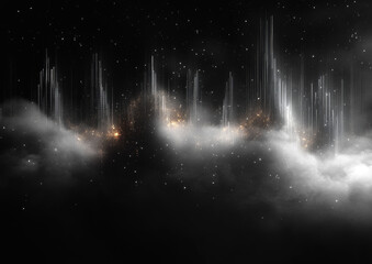 Poster - Abstract sound frequencies create cosmic atmosphere