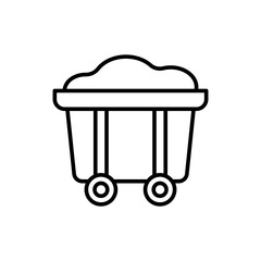 Poster - Mine cart outline icons, minimalist vector illustration ,simple transparent graphic element .Isolated on white background