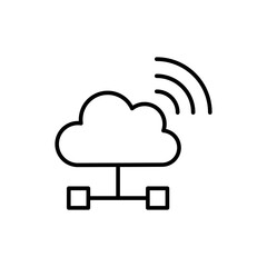 Poster - Cloud storage outline icons, minimalist vector illustration ,simple transparent graphic element .Isolated on white background