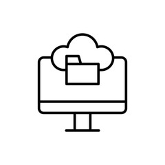 Poster - Cloud storage outline icons, minimalist vector illustration ,simple transparent graphic element .Isolated on white background