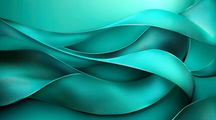 Wall Mural - abstract teal wave background: dynamic curves and flowing design