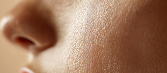 Aufkleber - Close-up of human skin texture highlighting natural patterns and details in a soft light environment for beauty and dermatology purposes.