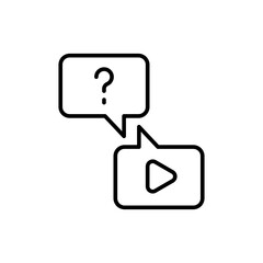Poster - Video tutorial outline icons, minimalist vector illustration ,simple transparent graphic element .Isolated on white background