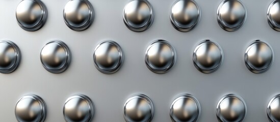 Aufkleber - Metallic silver balls textured pattern on a grey duotone gradient background ideal for wallpapers and branding designs.