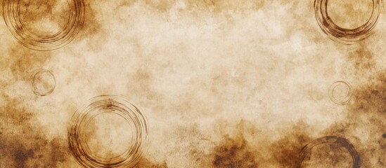 Aufkleber - Coffee stains textured background with empty space for your text in an artistic vintage design suitable for various creative projects.