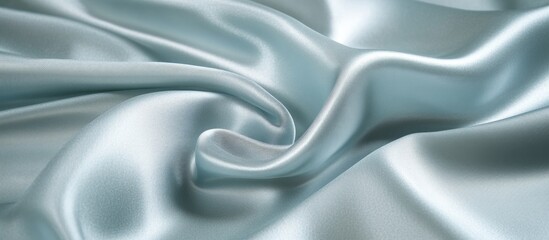 Aufkleber - Gray blue shiny silk fabric texture with elegant folds and smooth surface close up for design and background use