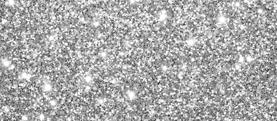Aufkleber - Silver and white glitter texture abstract background for festive and holiday design concepts