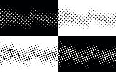 Wall Mural - halftone waves set. vector illustration. halftone circle dots pattern collection.
