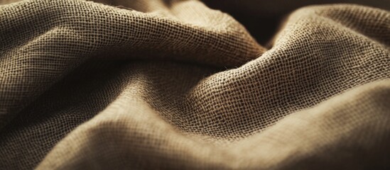 Aufkleber - Textured sackcloth fabric draped background creating a rustic and organic aesthetic for design and creative projects.
