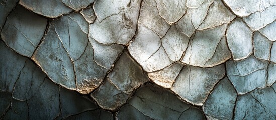 Poster - Surface Texture with Cracks and Peeling Layers of Paint or Material in Natural Light