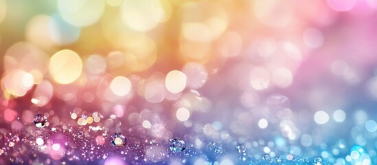 Aufkleber - colorful bokeh background with sparkling splashes of water droplets creating a dreamy and vibrant vi