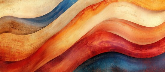 Aufkleber - Wavy stripes texture background in warm colors creating a fluid and vibrant design suitable for various creative projects.
