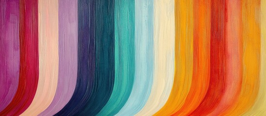 Aufkleber - Colorful Striped Wave Pattern Vibrant Textured Background for Design and Art Projects
