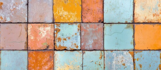 Poster - Vintage abstract concrete wall surface with rust and color variations for textured background design