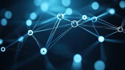 Poster - Abstract Network Connection with Glowing Nodes and Interconnected Lines