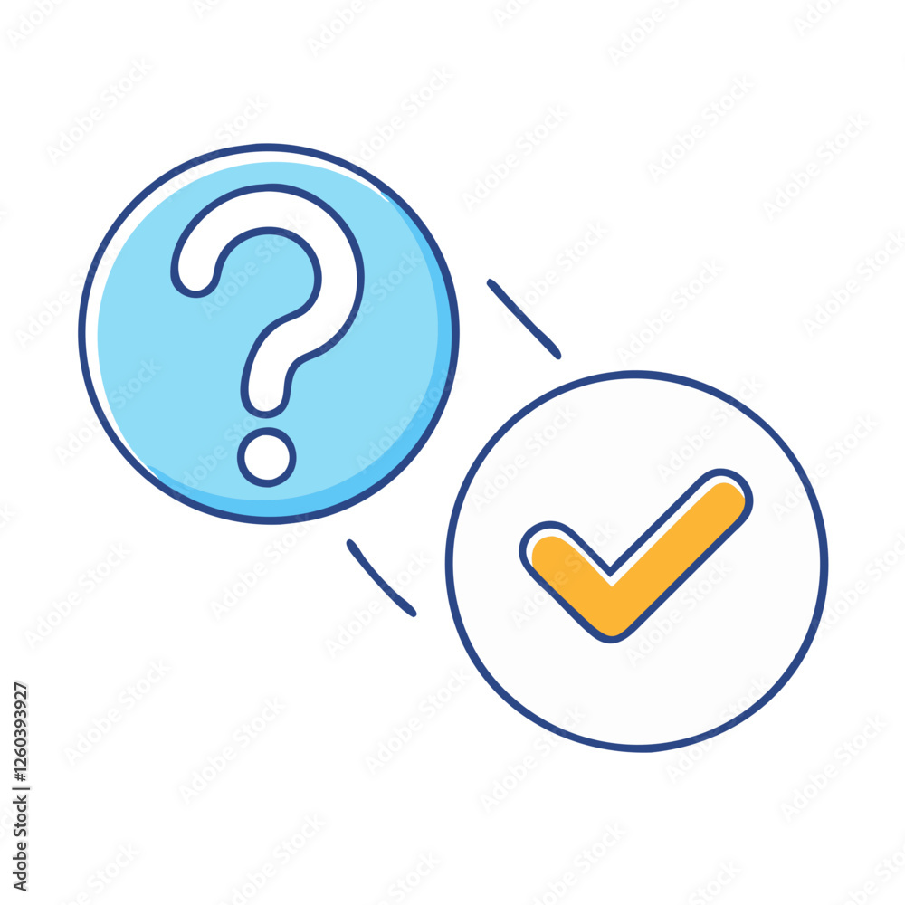 Стоковое векторное изображение «question mark and checkmark icon ...