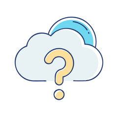 Poster - question mark in a cloud icon, question mark in a cloud vector illustration-question mark in a cloud perfect for question mark in a cloud logos and icons