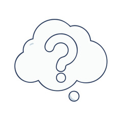 Poster - question mark in a cloud icon, question mark in a cloud vector illustration-question mark in a cloud perfect for question mark in a cloud logos and icons