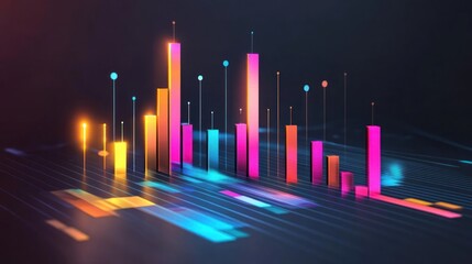 Poster - Vibrant Bar Graph Displaying Data Analysis and Statistical Information