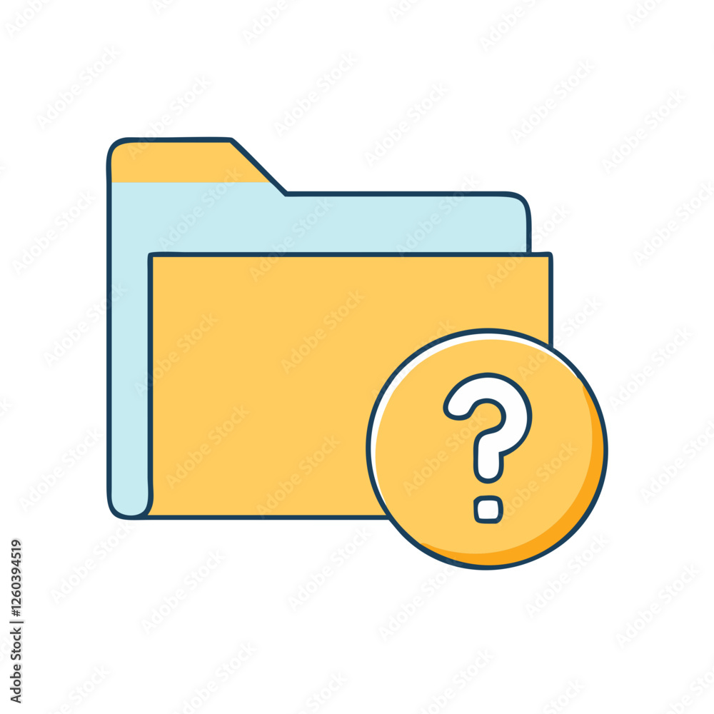 Vector de Stock question mark in folder icon, question mark in folder ...