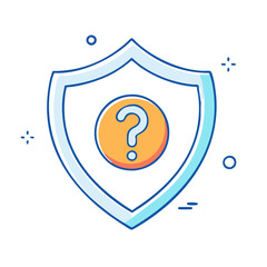 Poster - question mark in shield security inquiry icon, question mark in shield security inquiry vector, 