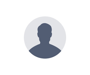 Poster - User profile icon. Profile picture, portrait symbol. Circle button with avatar photo silhouette illustration on transparent background PNG. 
