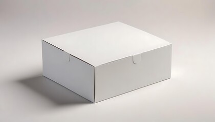 Poster - A Blank White Cardboard Box on a Light Gray Background