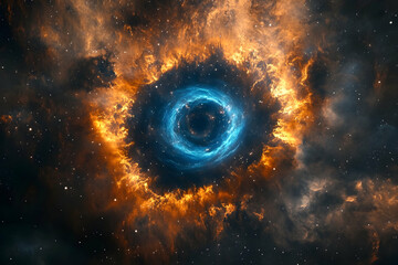 Wall Mural - the eye of god, also known as the helix nebula, is a spiral in deep space.