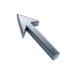 Poster - Sleek metallic arrow icon symbolizing growth and upward movement