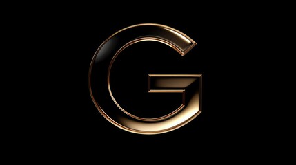 Fototapete - A minimal yet luxurious G icon in matte gold on black, radiating elegance and exclusivity