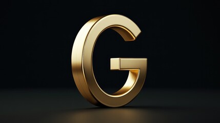 Fototapete - A minimal yet luxurious G icon in matte gold on black, radiating elegance and exclusivity