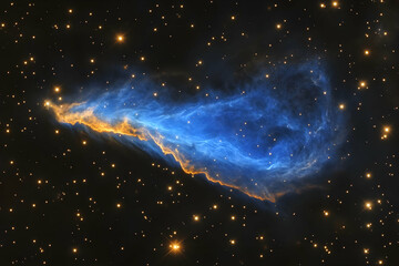 Wall Mural - a single, large, blue, eye-shaped nebula floating in space.