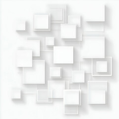 Poster - Abstract white background with squares and geometric shapes