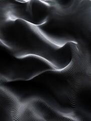 Poster - Dynamic and mesmerizing abstract black wavy background with a captivating textured pattern