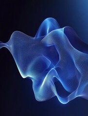 Poster - blue thin lines abstract futuristic minimal background. hi-tech vector design