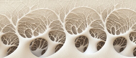 Wall Mural - Digital art piece that appears to be a 3d rendering of a tree-like structure. the tree has multiple branches that are arranged in a symmetrical pattern, creating a sense of depth and dimension.