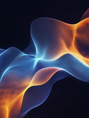 Poster - abstract lines and waves on a dark background photo