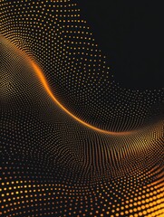 Wall Mural - Futuristic abstract wave dot particle background isolate, Abstract background with a wave of dots on black, vector illustration. Design element for a banner.