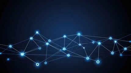 Poster - Abstract Glowing Network Connection on Dark Background Concept Design