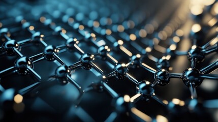 Poster - Abstract Metallic Structure: A Detailed Graphene Lattice Visualization