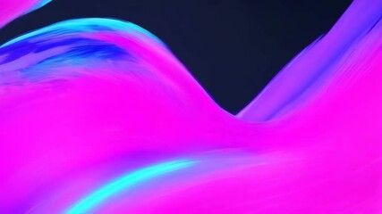 Wall Mural - Colorful flowing brush strokes on dark background. Bright, abstract animation. For design, social media.